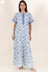 60’s Cotton Zipper Kaftan In Floral Print