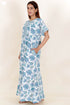 60’s Cotton Zipper Kaftan In Floral Print