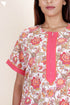 60’s Cotton Zipper Kaftan In Floral Print