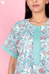 60’s Cotton Zipper Kaftan In Floral Print