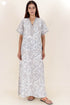 60’s Cotton Short Sleeve Kaftan In Floral Print