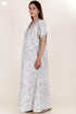 60’s Cotton Short Sleeve Kaftan In Floral Print