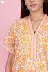 60’s Cotton Short Sleeve Kaftan In Floral Print