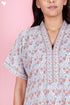 60’s Cotton Short Sleeve Kaftan In Floral Print