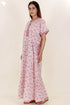 60’s Cotton V-neck Kaftan In Floral Print