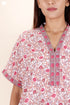 60’s Cotton V-neck Kaftan In Floral Print