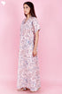 60’s Cotton V-neck Kaftan In Floral Print
