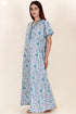 60’s Cotton Short Sleeve Kaftan In Floral Print