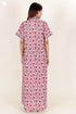 60’s Cotton V-neck Kaftan In Floral Print