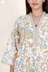 60’s Cotton Short Sleeve Kaftan In Floral Print