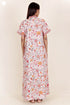 60’s Cotton V-neck Kaftan In Floral Print