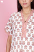 60’s Cotton V-neck Kaftan In Floral Print