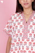60’s Cotton V-neck Kaftan In Floral Print