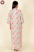 60’s Cotton V-Neck Full Sleeve Kaftan In Floral Print