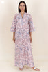 60’s Cotton Full Sleeved Kaftan In Floral Print