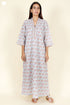 60’s Cotton Full Sleeved Kaftan In Floral Print