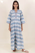 60’s Cotton Full Sleeved Kaftan In Graphic Print