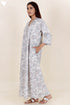 60’s Cotton Full Sleeved Kaftan In Floral Print