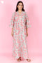 60’s Cotton Full Sleeved Kaftan In Floral Print