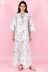 60’s Cotton Full Sleeved Kaftan In Floral Print