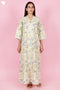 60’s Cotton Full Sleeved Kaftan In Floral Print