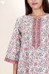 60’s Cotton Zipper Kaftan Full Sleeved In Floral Print