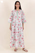 60’s Cotton Zipper Kaftan In Floral Print