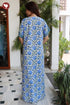 Bizzy Lizzy Front Zipper Kaftan in Floral Print