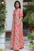 Bizzy Lizzy Front Zipper Kaftan in Floral Print