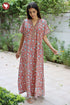 60’s Cotton V-neck Kaftan In Floral Print