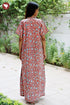 60’s Cotton V-neck Kaftan In Floral Print
