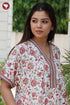 60’s Cotton V-neck Kaftan In Floral Print