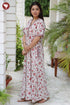 60’s Cotton V-neck Kaftan In Floral Print