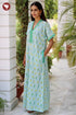 60’s Cotton Short Sleeve Kaftan In Floral Print