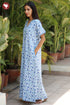 60’s Cotton Short Sleeve Kaftan In Floral Print