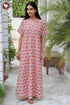 60’s Cotton V-neck Kaftan in Floral Print