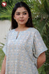 60's Cotton Short Sleeve Kaftan in Floral Print