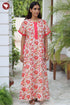 60’s Cotton Zipper Kaftan In Floral Print