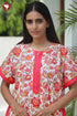 60’s Cotton Zipper Kaftan In Floral Print
