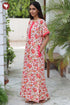 60’s Cotton Zipper Kaftan In Floral Print