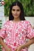 60s Cotton Zipper Front Kaftan In Floral Print