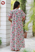 60’s Cotton Zipper Kaftan In Floral Print