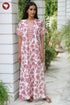 60’s Cotton Zipper Kaftan In Floral Print