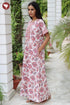 60’s Cotton Zipper Kaftan In Floral Print
