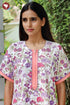 60’s Cotton Zipper Kaftan In Floral Print