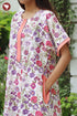 60’s Cotton Zipper Kaftan In Floral Print