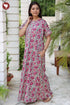 Cotton Satin Front Zipper Kaftan in Floral Print