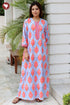 Bizzy Lizzy Front Zipper Kaftan in Floral Print