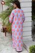 Bizzy Lizzy Front Zipper Kaftan in Floral Print