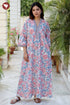 60’s Cotton Full Sleeved Kaftan In Floral Print